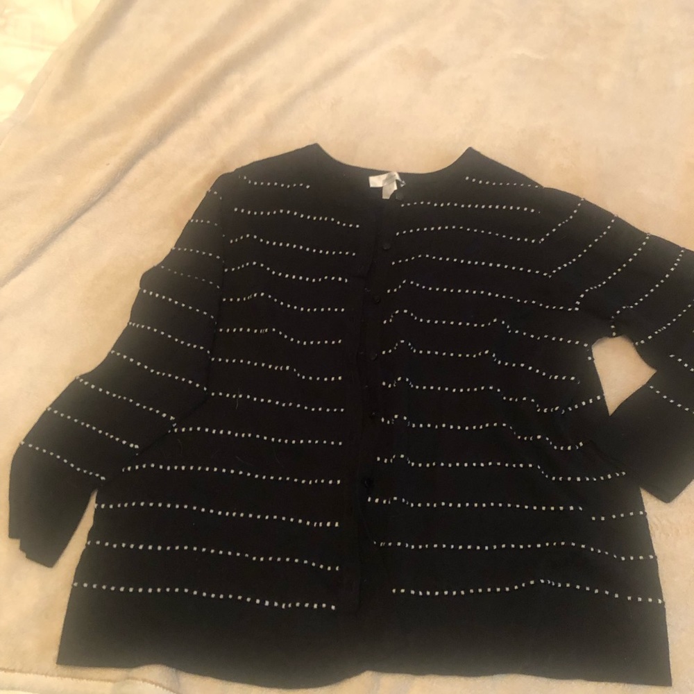 Black with white sweater. CJ Banks. 2X